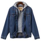 Big & Tall Domini Denim Hooded Jacket, Men's, Size: 2x Big, Blue