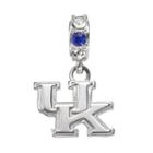 Dayna U Sterling Silver Kentucky Wildcats Crystal Logo Charm, Women's, Blue