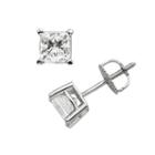 18k White Gold 1 1/2-ct. T.w. Princess-cut Colorless Diamond Solitaire Earrings, Women's