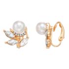Lc Lauren Conrad Simulated Pearl & Crystal Nickel Free Cluster Clip On Earrings, Women's, Light Red