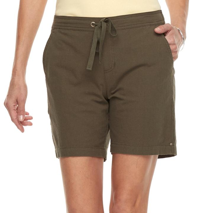 Women's Croft & Barrow&reg; Pull-on Sheeting Shorts, Size: Xxl, Green