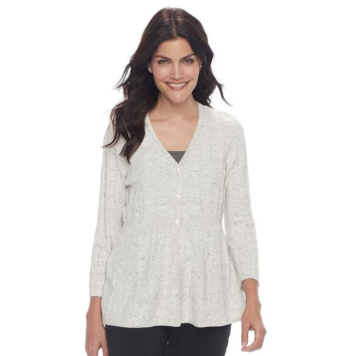 Women's Croft & Barrow&reg; Swing Cardigan, Size: Large, Natural