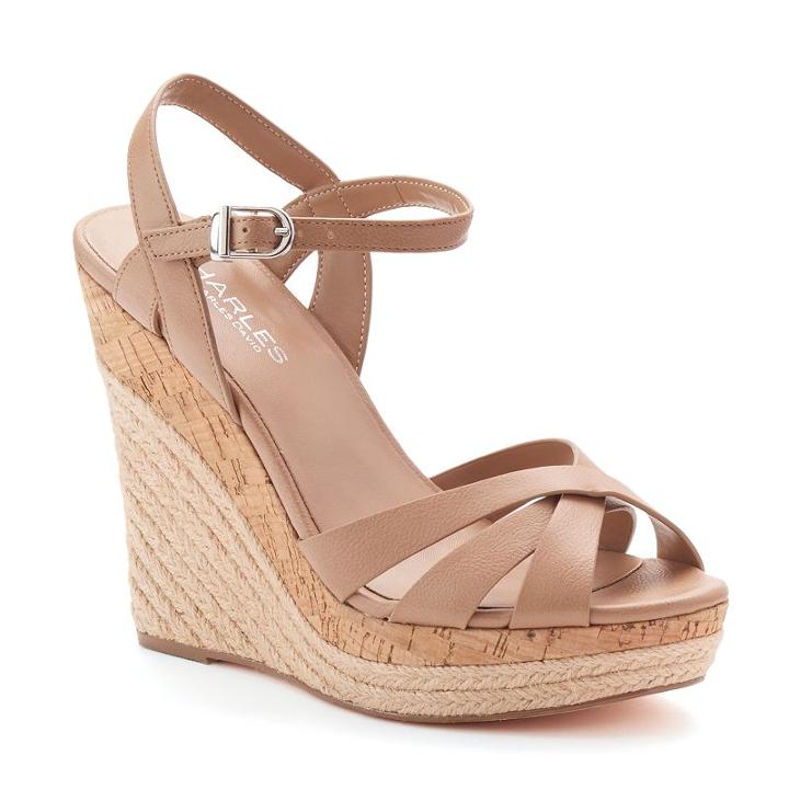 Style Charles By Charles David Adel Women's Espadrille Wedge Sandals, Girl's, Size: 8.5, Beig/green (beig/khaki)