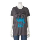 Disney's Juniors' The Little Mermaid She Believed She Could Graphic Tee, Girl's, Size: Small, Grey (charcoal)