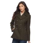 Women's Apt. 9&reg; Wool Blend Peacoat, Size: Large, Med Green