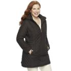 Plus Size Weathercast Hooded Quilted Walker Jacket, Women's, Size: 1xl, Brown