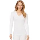 Women's Cuddl Duds Softwear Lace Trim Top, Size: Medium, White