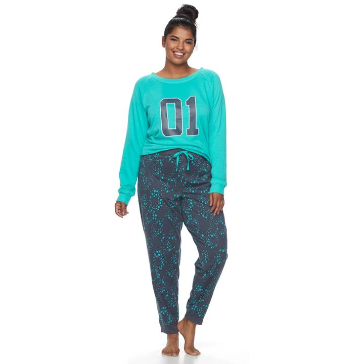 Plus Size Juniors' Plus So&reg; Knit Raglan Jogger Set, Teens, Size: 2xl, Med Grey