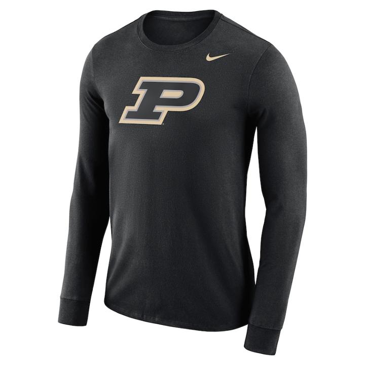 Men's Nike Purdue Boilermakers Dri-fit Logo Tee, Size: Medium, Black