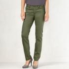 Women's Lc Lauren Conrad Color Twill Skinny Pants, Size: 10 T/l, Med Green