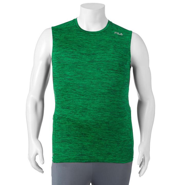Big & Tall Fila Sport&reg; Fitted Tru-dry Fitted Space-dyed Base Layer Performance Tee, Men's, Size: Xl Tall, Green Oth