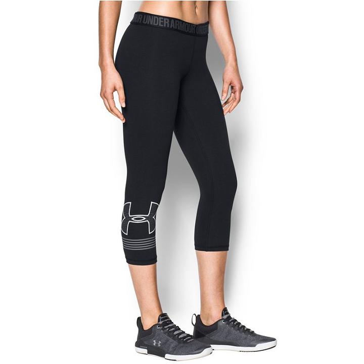 Women's Under Armour Favorite Graphic Capri Leggings, Size: Large, Black