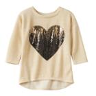 Girls 7-16 Miss Chievous 3/4-length Sleeve Sequin High-low Hem Lurex Tee, Girl's, Size: Small, Med Grey