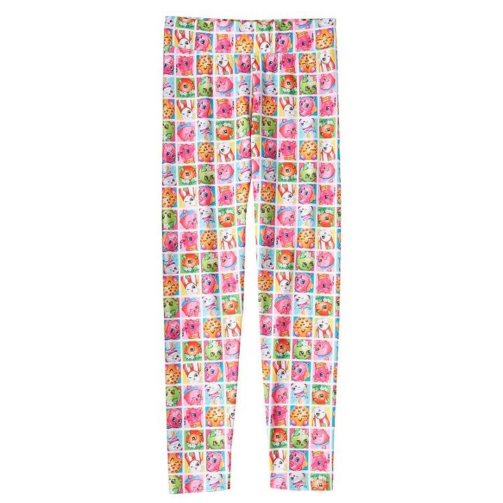 Girls 4-10 Shopkins Poppy Corn Stampede Leggings, Girl's, Size: 10, Silver