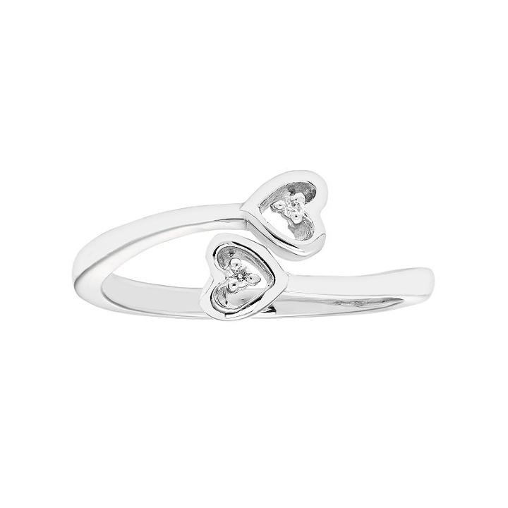 10k Gold Diamond Accent Heart Promise Ring, Women's, Size: 8, White