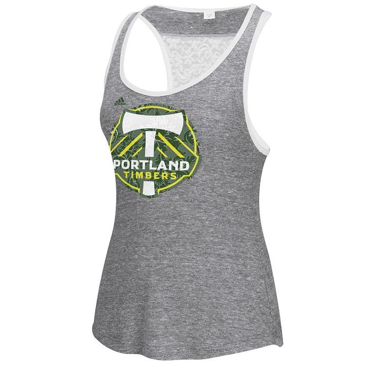 Women's Adidas Portland Timbers Pearl Logo Lace Back Tank Top, Size: Large, Black