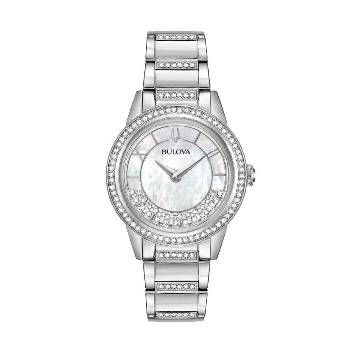 Bulova Women's Turnstyle Crystal Stainless Steel Watch - 96l257, Size: Medium, Grey