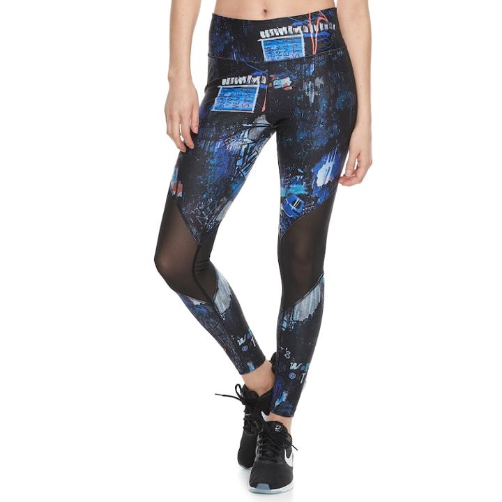 Women's Nike Power Printed Training Midrise Leggings, Size: Xs, Blue