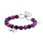 Love This Life Purple Agate Bead & Elephant Charm Bolo Bracelet, Women's