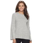 Women's Apt. 9&reg; Knit Bell Sleeve Top, Size: Xl, White