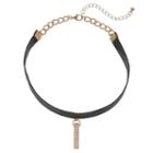 Apt. 9&reg; Rectangle Charm Faux Leather Choker Necklace, Women's, Black