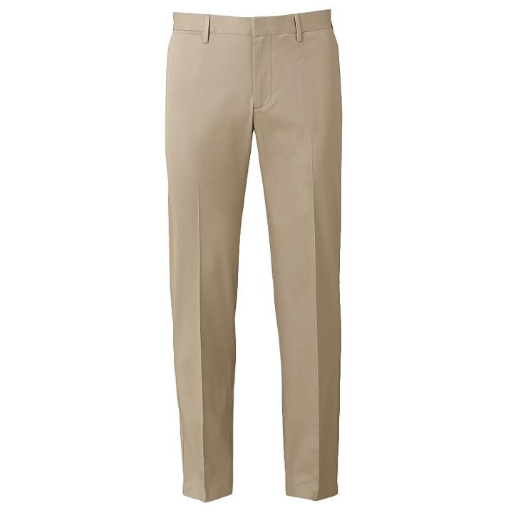 Men's Apt. 9&reg; Slim-fit Performance Stretch Chino Flat-front Pants, Size: 33x32, Med Beige