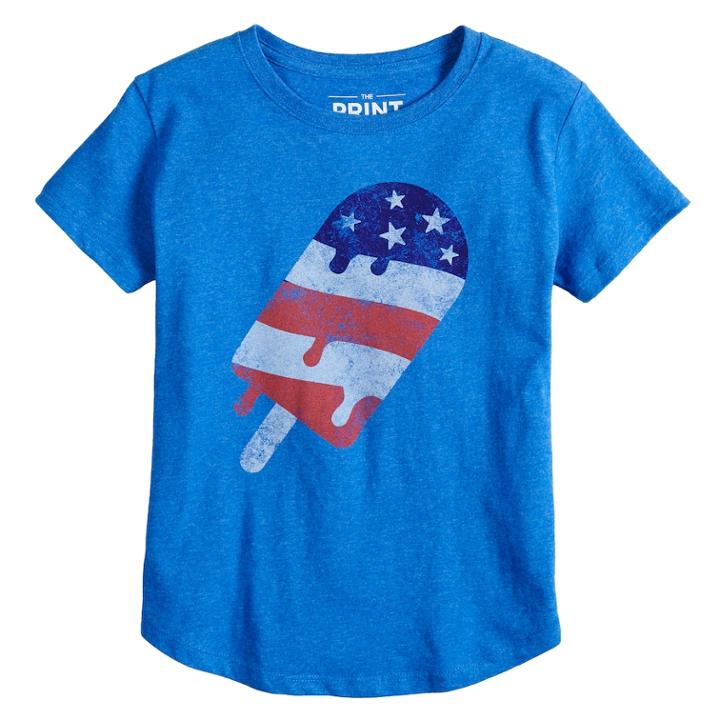 Girls 7-16 Americana Graphic Tee, Size: Medium, Blue