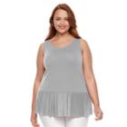Plus Size Apt. 9&reg; Pleated Peplum Tank Top, Women's, Size: 4xl, Grey