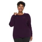 Plus Size Napa Valley Cable-knit Crewneck Sweater, Women's, Size: 3xl, Purple