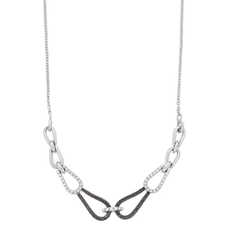 Simply Vera Vera Wang Sterling Silver 1/3 Carat T.w. Black & White Diamond Chain Necklace, Women's