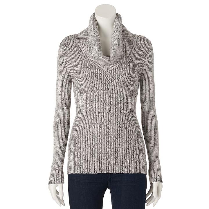 Juniors' It's Our Time Ribbed Cowlneck Sweater, Girl's, Size: Xs, Oxford