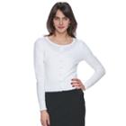 Women's Elle&trade; Scalloped Cardigan, Size: Large, White