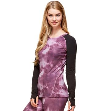 Women's Hottotties By Terramar Ashley Raglan Long Sleeve Top, Size: Xl, Brown Over