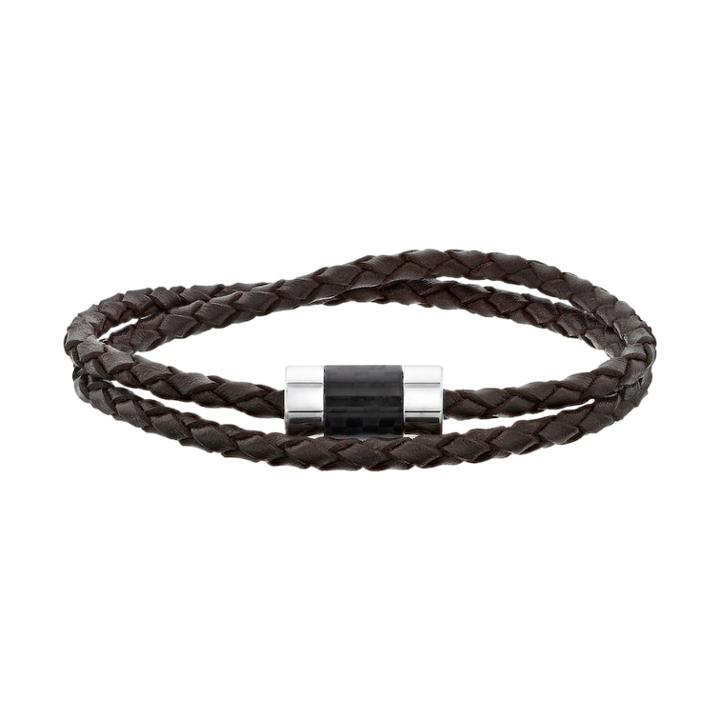 Lynx Men's Brown Leather Wrap Bracelet, Size: 9