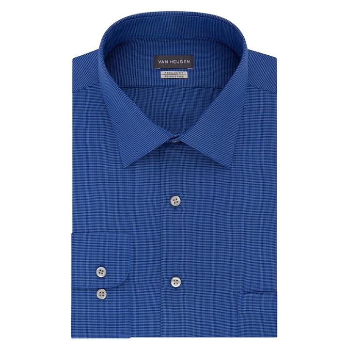 Men's Van Heusen Regular-fit Comfort Soft Wrinkle-free Dress Shirt, Size: Xl-34/35, Blue (navy)