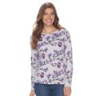 Petite Croft & Barrow&reg; Crewneck Tee, Women's, Size: M Petite, Brt Purple