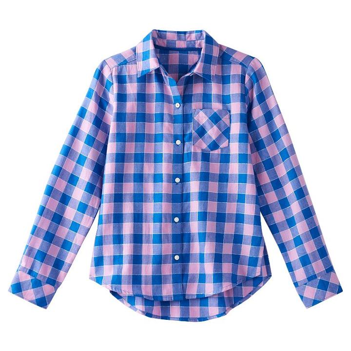 Girls 7-16 & Plus Size So&reg; Perfectly Soft Plaid Button-down Shirt, Girl's, Size: 10, Med Blue