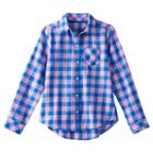 Girls 7-16 & Plus Size So&reg; Perfectly Soft Plaid Button-down Shirt, Girl's, Size: 10, Med Blue