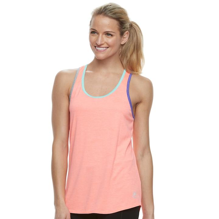 Women's Fila Sport&reg; Space-dyed Racerback Tank, Size: Large, Brt Orange