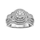 Always Yours Sterling Silver 1 Carat T.w. Diamond Halo Anniversary Ring, Women's, Size: 7, White