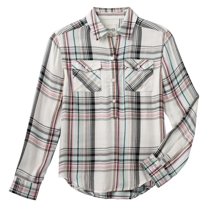Girls 7-16 Mudd&reg; Patterned High-low Popover Shirt, Girl's, Size: 7-8, White Oth