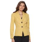Women's Le Suit Solid Jacket & Straight-leg Pants Set, Size: 14, Brt Yellow