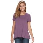 Women's Apt. 9&reg; Marled High-low Tee, Size: Xl, Med Purple