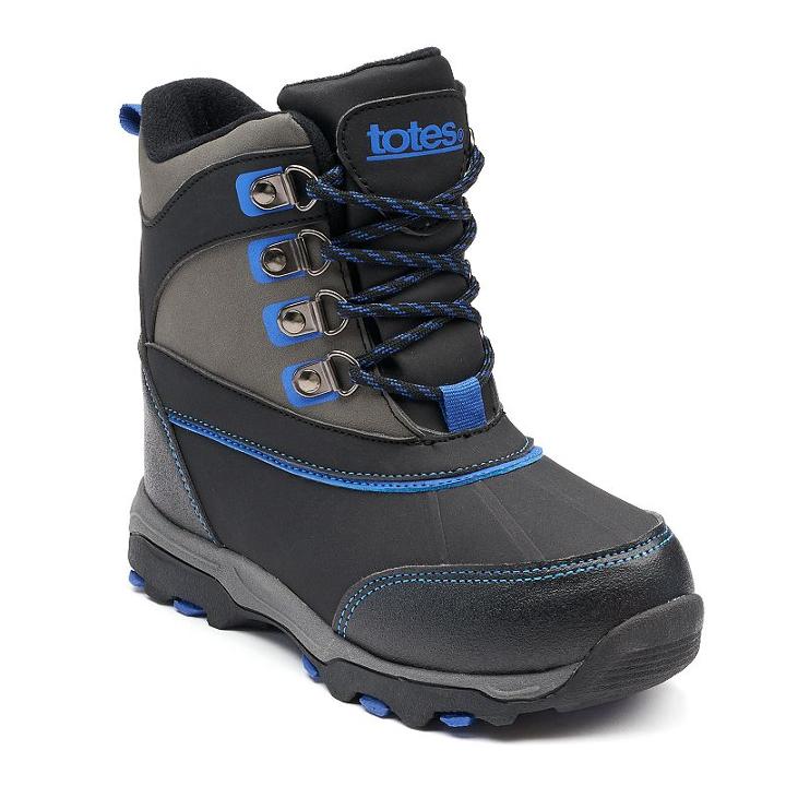 Totes Ricky Boys' Winter Boots, Size: 4, Black
