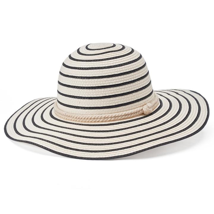 Women's Chaps Striped Floppy Hat With Sailor Knot, Natural