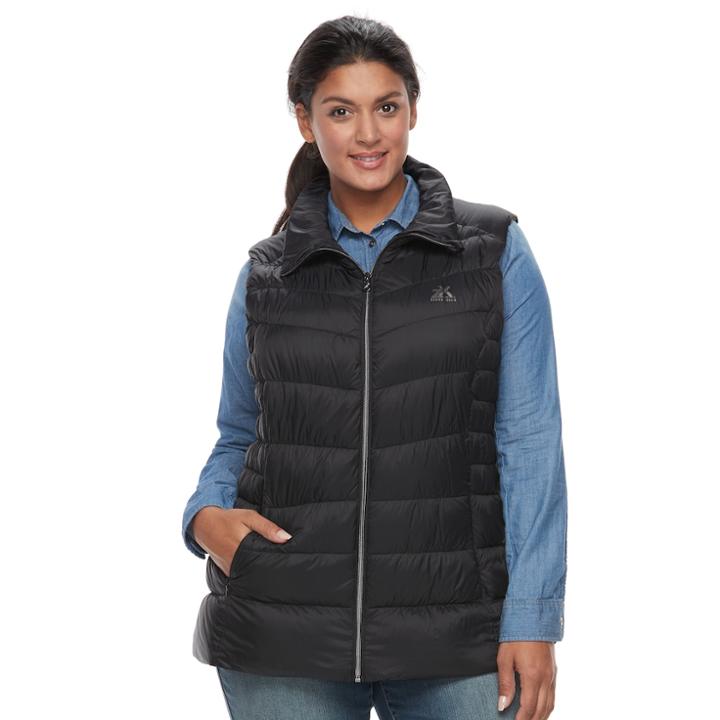 Plus Size Zeroxposur Chris Hooded Sweater Down Vest, Women's, Size: 3xl, Black