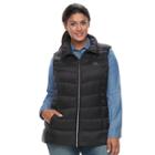 Plus Size Zeroxposur Chris Hooded Sweater Down Vest, Women's, Size: 3xl, Black