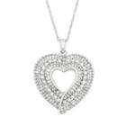 1 Carat T.w. Diamond Sterling Silver Heart Pendant Necklace, Women's, Size: 18, White