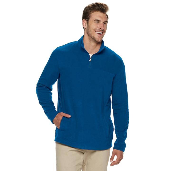 Big & Tall Croft & Barrow&reg; Classic-fit Extra-soft Arctic Fleece Quarter-zip Pullover, Men's, Size: 4xb, Dark Blue