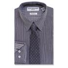Men's Nick Graham Everywhere Modern-fit Dress Shirt And Tie Boxed Set, Size: Xl-34/35, Black